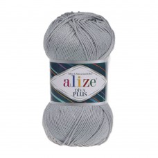 Пряжа для вязания Ализе Diva Plus (100% микрофибра акрил) 5х100г/220м цв.021 серый
