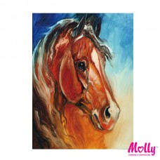 Картины по номерам Molly KH0765 Рыжий конь (12 цветов) 15х20 см