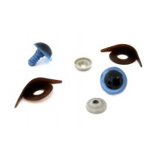 Глазки с фиксатором, веко одностороннее N12 КЛ.23456 цв.голубой 18х20 мм уп.2шт