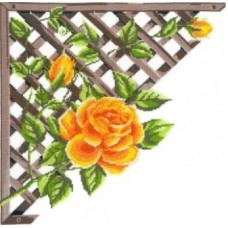 Набор для вышивания мулине НИТЕКС  0249  Ветвистая желтая роза 32х32 см
