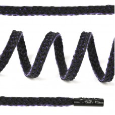 Шнурки TBY плоские 8мм SLF035 длина 130 см цв.черный/фиолетовый уп.10шт