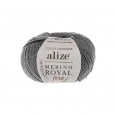 Пряжа для вязания Ализе Merino Royal Fine (100% шерсть) 10х50г/175м цв.087 т.серый