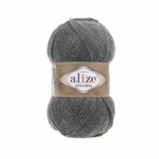 Пряжа для вязания Ализе Alpaca Royal (30% альпака, 15% шерсть, 55% акрил) 5х100г/280м цв.196 серый меланж