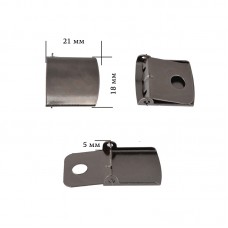 Застежка для бейсболки металлическая TBY-182019-2.1 разм.18мм цв.черный никель уп.50шт