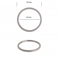 Кольцо металл TBY-3B13549.2 30мм (внутр. 25мм) цв. никель уп. 10шт