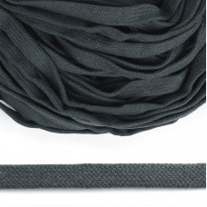 Шнур плоский х/б 10мм классическое плетение цв.030 т.серый уп.50 м