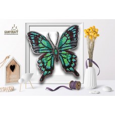 Набор для вышивки бисером 3-D БЛАГОВЕСТ Б-012 Бабочка Палинура 13х13,5 см