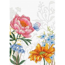 Набор для вышивания LUCA-S  BU4019 Цветы и бабочкa 22,5х31,5 см