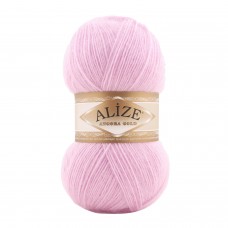 Пряжа для вязания Ализе Angora Gold (20% шерсть, 80% акрил) 5х100г/550м цв.185 св.розовый