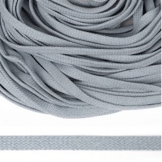 Шнур плоский х/б 12мм турецкое плетение TW цв.028 св.серый уп.50м