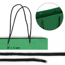 Шнурок для пакетов с крючком вязанный полипропилен пп5 d5мм L40см цв.02 черный (уп 100шт/50пар)