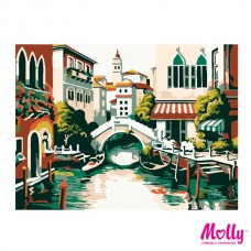 Набор юного художника Molly G-S001 Старинный мостик (10 Цветов) 15х20 см