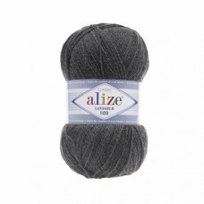 Пряжа для вязания Ализе LanaGold 800 (49% шерсть, 51% акрил) 5х100г/800м цв.182 средне-серый