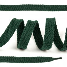 Шнурки плоские 12мм х/б дл.150см цв.019 т.зелёный (10 комп)