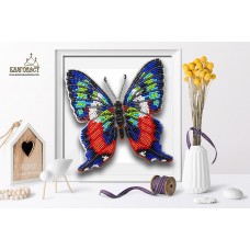Набор для вышивки бисером 3-D БЛАГОВЕСТ Б-018 Бабочка Ancyluris Formosissima 12,5х13 см