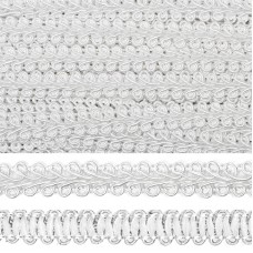Тесьма TBY Шанель плетеная шир.12мм 0384-0016 цв.F101 белый уп.18,28м