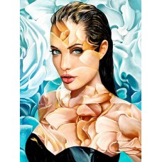 Алмазная вышивка Анджелина Джоли LMC014 50х65 тм Цветной