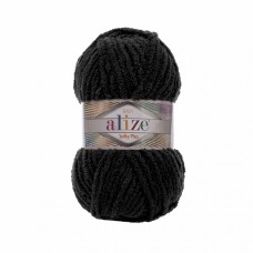 Пряжа для вязания Ализе Softy Plus (100% микрополиэстер) 5х100г/120м цв.060 черный