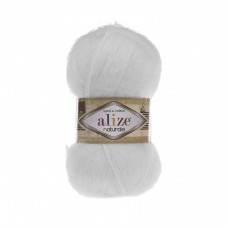 Пряжа для вязания Ализе Naturale (60% шерсть, 40% хлопок) 5х100г/230м цв.055 белый