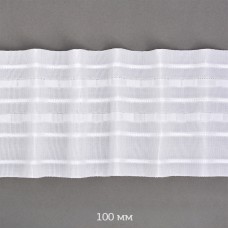 Лента шторная 100мм Caron сборка: универсальная 1090t цв.белый рул. 50м