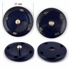 Кнопка пришивная пластик/ металл TBY-NK027 21мм цв. темно-синий уп. 20шт