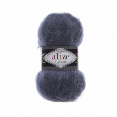 Пряжа для вязания Ализе Mohair classic NEW (25% мохер, 24% шерсть, 51% акрил) 5х100г/200м цв.411 джинс меланж