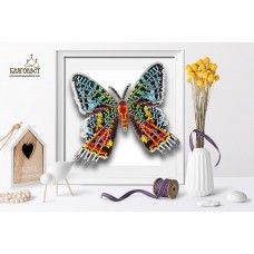 Набор для вышивки бисером 3-D БЛАГОВЕСТ Б-035 Бабочка Chrysiridia Madagascarensis Male 13,5х12 см