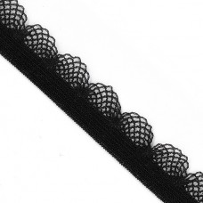 Резинка TBY бельевая (ажурная) ультрамягкая 12мм RB06322 цв.F322 (03) черный уп.100м