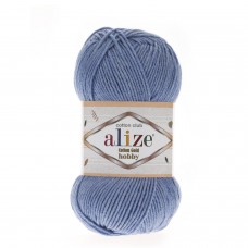 Пряжа для вязания Ализе Cotton Gold Hobby (55% хлопок, 45% акрил) 5х50г/165м цв.374 голубой меланж