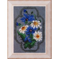 Набор для вышивания Вышивальная мозаика  027ЦВ. Полевые цветы.Набор д/выш.бисером 16х24см
