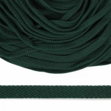 Шнур плоский х/б 12мм турецкое плетение TW цв.019 т.зеленый уп.50м