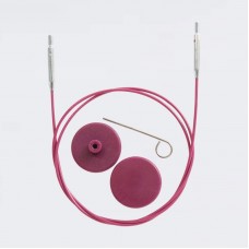 10642 Knit Pro Тросик поворотный (заглушки 2шт, кабельный ключик) длина 29см (длина со спицами 50см) нерж. сталь с нейлоновым покрытием, фиолетовый