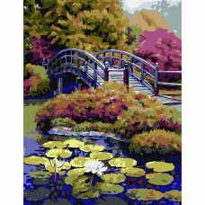 Картина по номерам с цветной схемой на холсте Molly KK0671 Японский сад 30х40 см