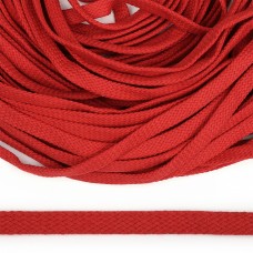 Шнур плоский х/б 12мм турецкое плетение TW цв.012 красный уп.50м