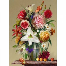 Картины мозаикой Molly KM0260 Бузин. Цветы и фрукты (40 цветов) 40х50 см