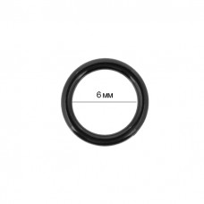Кольцо для бюстгальтера пластик TBY-12670 d6мм, цв.черный, уп.100шт