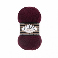 Пряжа для вязания Ализе Superlana klasik (25% шерсть, 75% акрил) 5х100г/280м цв.057 бордовый