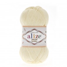 Пряжа для вязания Ализе Cotton Gold Hobby (55% хлопок, 45% акрил) 5х50г/165м цв.001 молочный