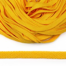 Шнур плоский полиэфир 15 мм турецкое плетение цв.104 желтый уп.50 м