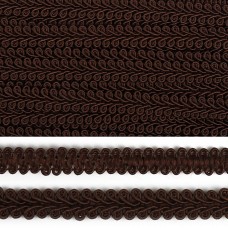 Тесьма TBY Шанель плетеная шир.12мм 0384-0016 цв.071 т.коричневый уп.18,28м