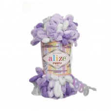 Пряжа для вязания Ализе Puffy color (100% микрополиэстер) 5х100г/9м цв.6372