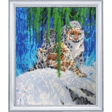 Рисунок на ткани BUTTERFLY  CA587 Снежные барсы 45х37 см