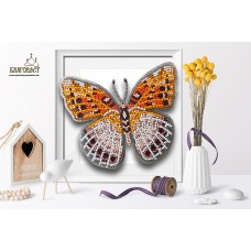 Набор для вышивки бисером 3-D БЛАГОВЕСТ Б-023 Бабочка Euptoieta Claudia 13х11,5 см