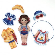 Набор для вышивания игрушки на пластиковой канве ДИВНАЯ ВИШНЯ  ИД-002 Кукла Марина 5х11,5 см
