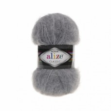 Пряжа для вязания Ализе Mohair classic NEW (25% мохер, 24% шерсть, 51% акрил) 5х100г/200м цв.412 серый меланж