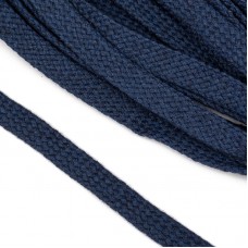 Шнур плоский х/б 12мм турецкое плетение цв.024 т.синий уп.50 м