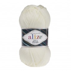 Пряжа для вязания Ализе Diva Plus (100% микрофибра акрил) 5х100г/220м цв.001 молочный