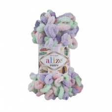 Пряжа для вязания Ализе Puffy color (100% микрополиэстер) 5х100г/9м цв.5938