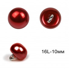 Пуговицы пластиковые C-GE01-2 цв.красный 16L-10мм, на ножке, 36шт