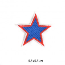 Термоаппликации TBY-2126 Звезда синяя 5,5х5,5см 10 шт